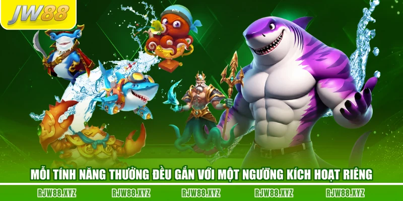 Mỗi tính năng thưởng đều gắn với một ngưỡng kích hoạt riêng